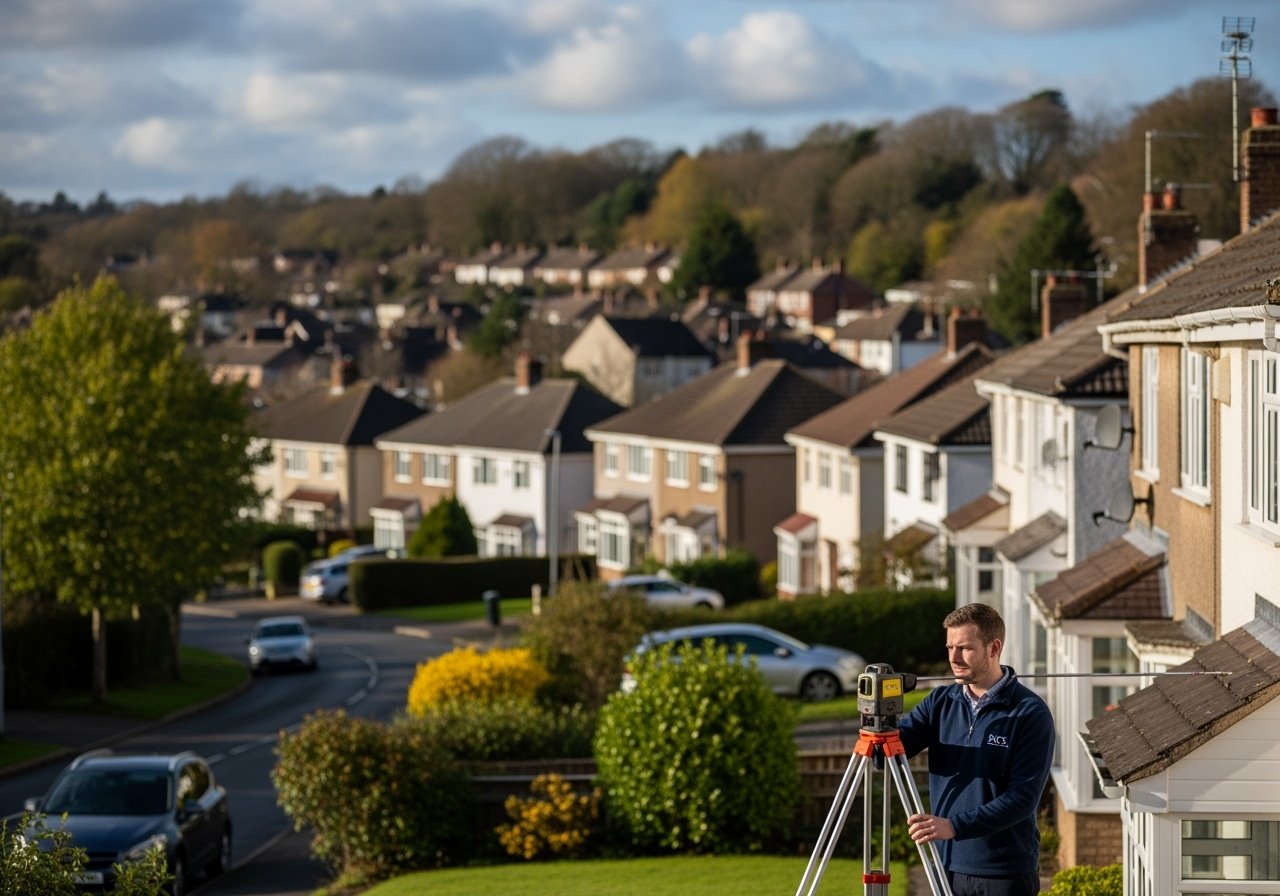 Winsford residential area showing modern housing estates with RICS surveyor